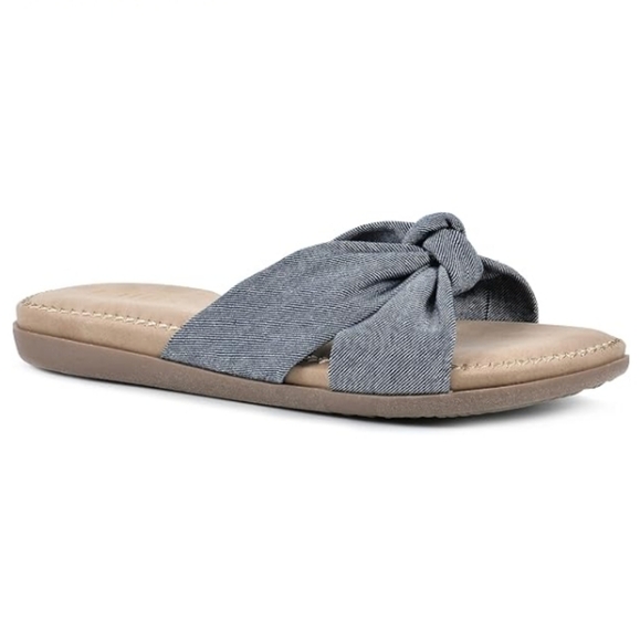 Flat Women's Fateful Flip-Flop Sandals Tan /Gray - Picture 1 of 7
